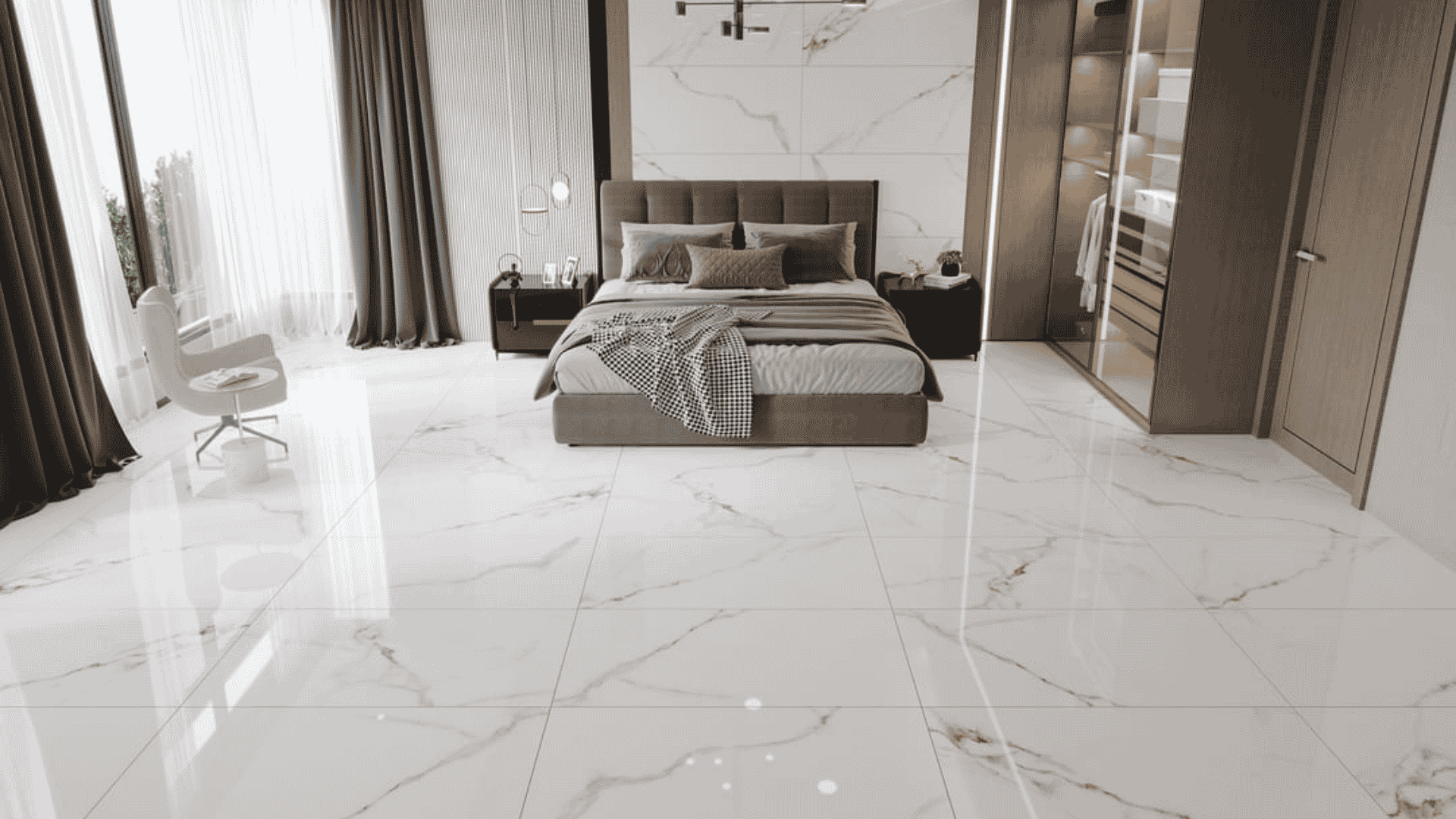 Porcelanato em pisos internos